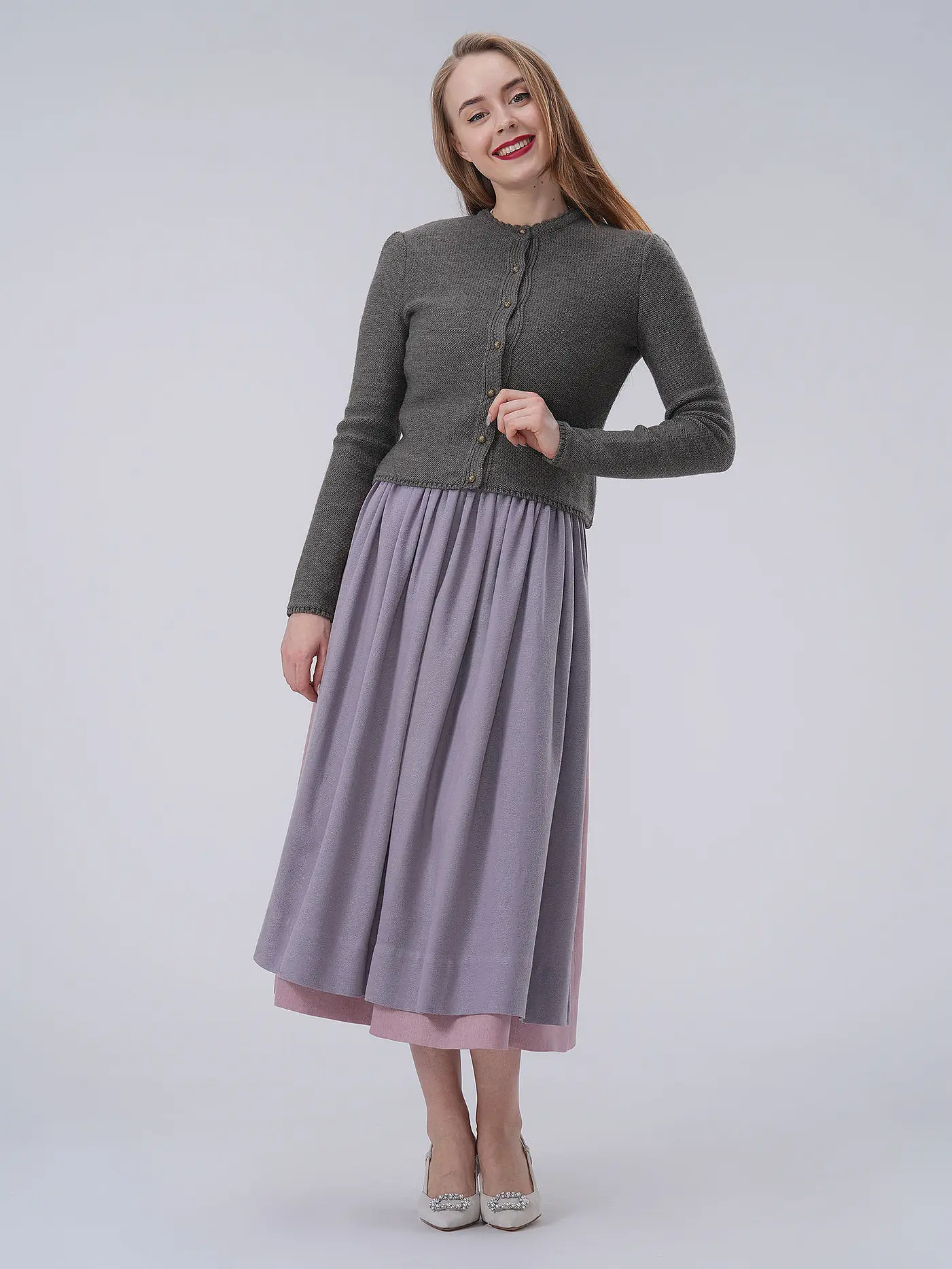 GOTTSEIDANK | Trachten Strickjacke MIRL | grau